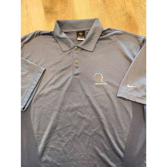 Nike Mens Large Polo shirt Rendentions Golf Logo blue breathable performance - Picture 2 of 9